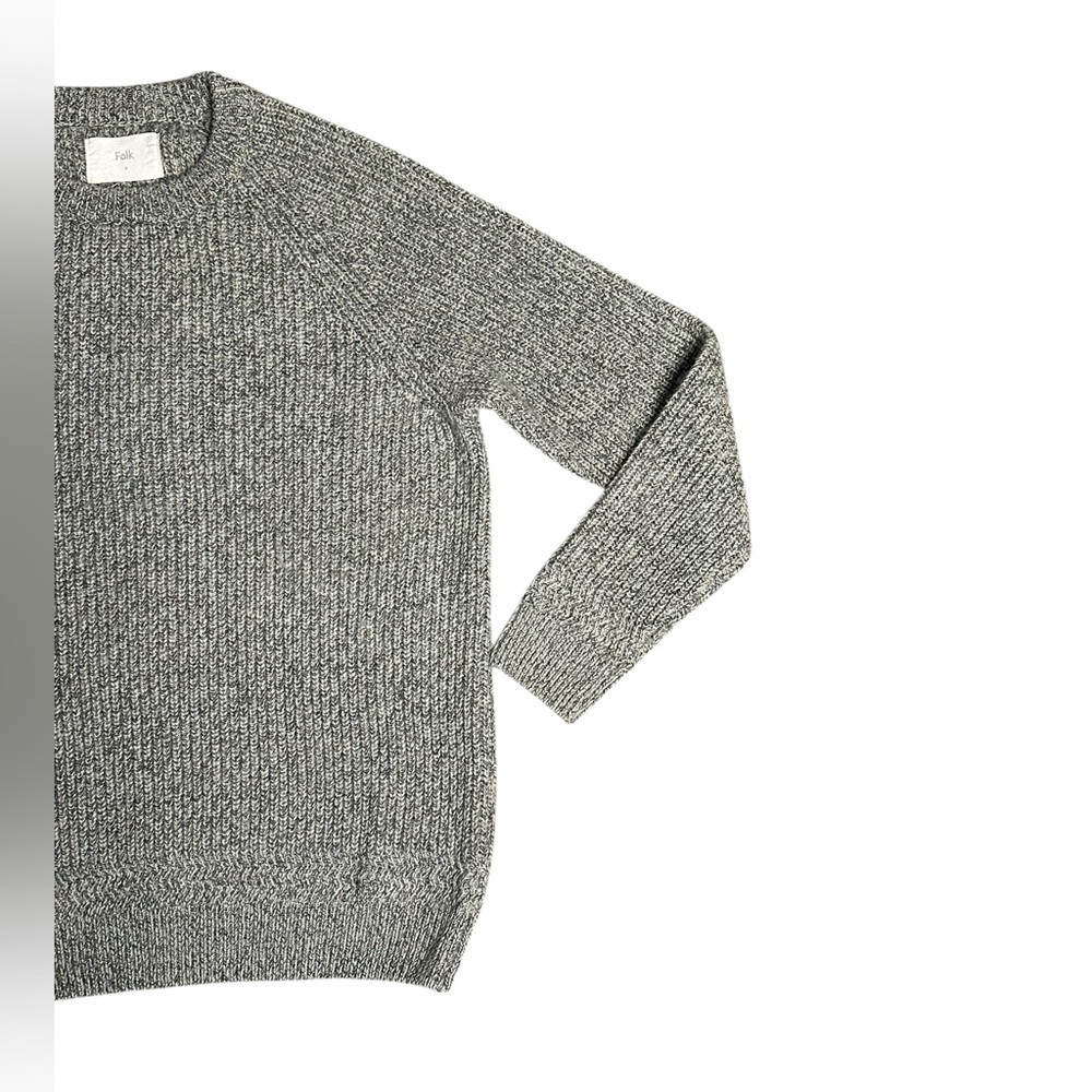 Folk Mixed Yarn Knit Crew Sweater Size 4 - Picture 3 of 6